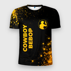 Мужская футболка 3D Slim Cowboy Bebop - gold gradient: надпись, символ