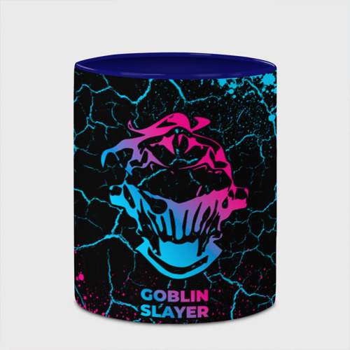 Кружка с полной запечаткой Goblin Slayer - neon gradient, цвет белый + синий - фото 4