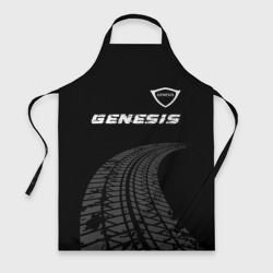 Фартук 3D Genesis Speed на темном фоне со следами шин: символ сверху