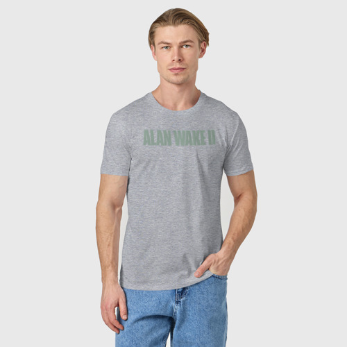 Мужская футболка хлопок Alan Wake 2 logo, цвет меланж - фото 3