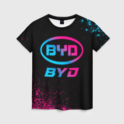 Женская футболка 3D BYD - neon gradient