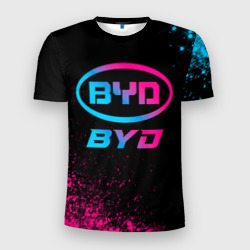 Мужская футболка 3D Slim BYD - neon gradient