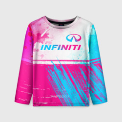 Детский лонгслив 3D Infiniti neon gradient style: символ сверху