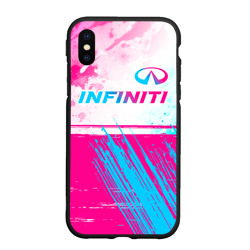 Чехол для iPhone XS Max матовый Infiniti neon gradient style: символ сверху