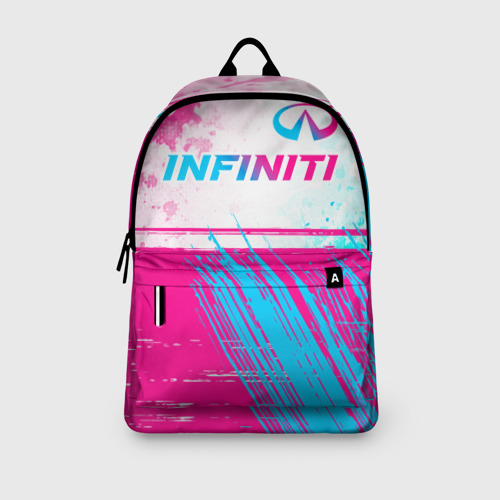 Рюкзак 3D с принтом Infiniti neon gradient style: символ сверху, вид сбоку #3