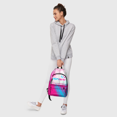 Рюкзак 3D с принтом Infiniti neon gradient style: символ сверху, фото #6