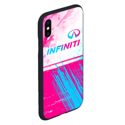 Чехол для iPhone XS Max матовый Infiniti neon gradient style: символ сверху - фото 2