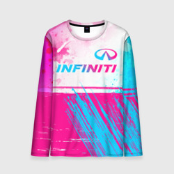 Мужской лонгслив 3D Infiniti neon gradient style: символ сверху