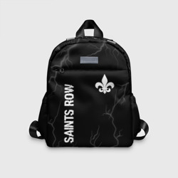 Детский рюкзак 3D Saints Row glitch на темном фоне: надпись, символ
