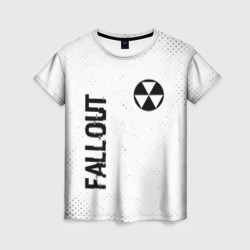 Женская футболка 3D Fallout glitch на светлом фоне: надпись, символ