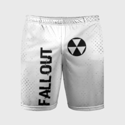 Мужские шорты спортивные Fallout glitch на светлом фоне: надпись, символ