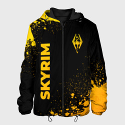 Мужская куртка 3D Skyrim - gold gradient: надпись, символ