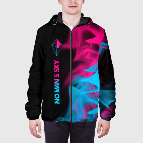 Мужская куртка 3D No Man's Sky - neon gradient: по-вертикали, цвет 3D печать - фото 4