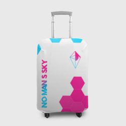 Чехол для чемодана 3D No Man's Sky neon gradient style: надпись, символ