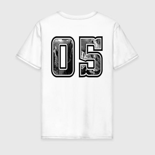 Мужская футболка хлопок Год рождения номер регион 05, цвет белый - фото 2