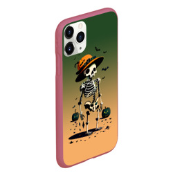 Чехол для iPhone 11 Pro Max матовый Funny skeleton - halloween - neural network - фото 2