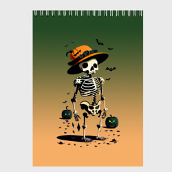 Скетчбук Funny skeleton - halloween - neural network