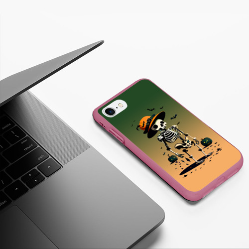 Чехол для iPhone 7/8 матовый с принтом Funny skeleton - halloween - neural network, фото #5