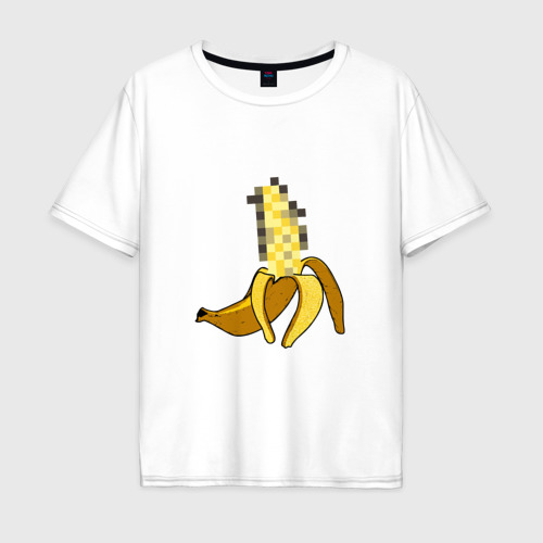Мужская футболка из хлопка оверсайз с принтом Цензура - не приличный банан, вид спереди №1
