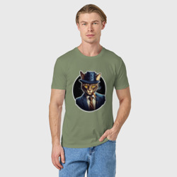 Мужская футболка хлопок Кот в шляпе - фото 2