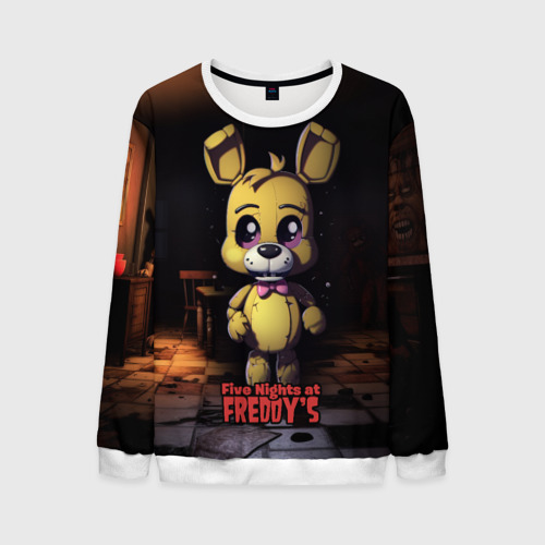 Мужской свитшот 3D Spring Bonnie    Five Nights at   Freddys, цвет белый