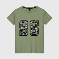 Женская футболка хлопок Год рождения номер регион 96