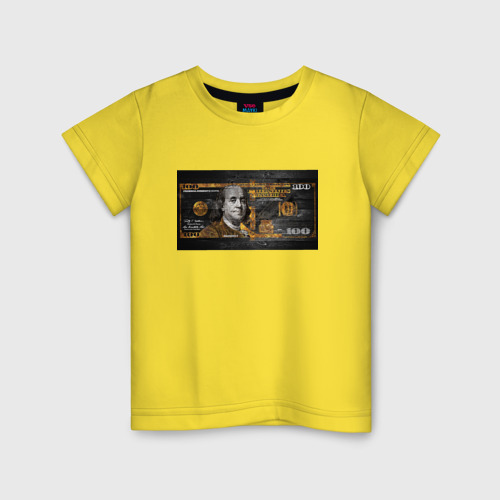 Детская футболка хлопок Я миллионер, цвет желтый