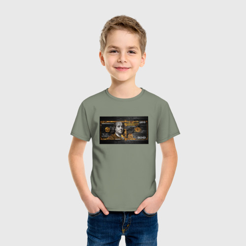 Детская футболка хлопок Я миллионер, цвет авокадо - фото 3
