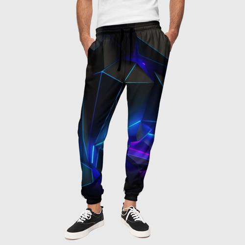 Мужские брюки 3D Неоновые частицы, цвет 3D печать - фото 4