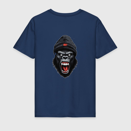 Мужская футболка хлопок Black angry gorilla, цвет темно-синий - фото 2