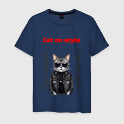 Мужская футболка хлопок Cat on style