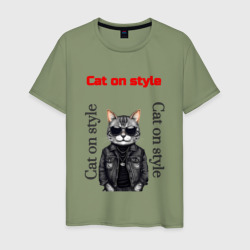 Мужская футболка хлопок Cat on style