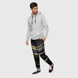 Мужские брюки 3D Чёрно-золотой градиент - фото 2