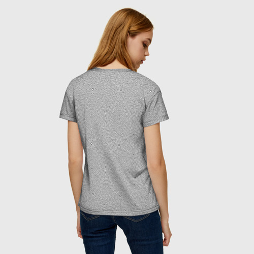 Женская футболка 3D Мозаика с искажением в форме цветка, цвет 3D печать - фото 4