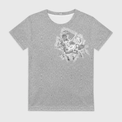 Женская футболка 3D Мозаика с искажением в форме цветка