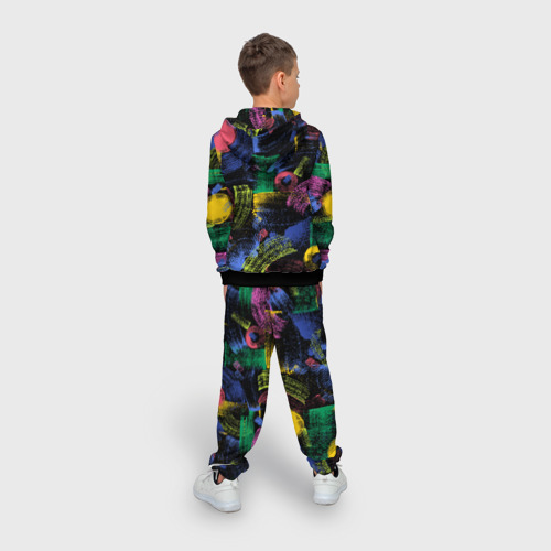 Детский 3D костюм с принтом Яркие абстрактые формы с текстурой, вид сзади #2
