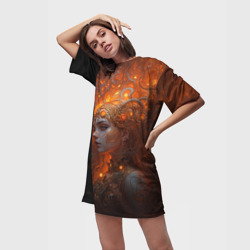 Платье-футболка 3D Огненная чародейка - фото 2