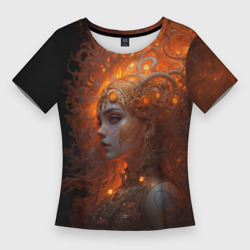 Женская футболка 3D Slim Огненная чародейка