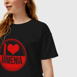 Женская футболка хлопок Oversize Love Armenia - фото 2