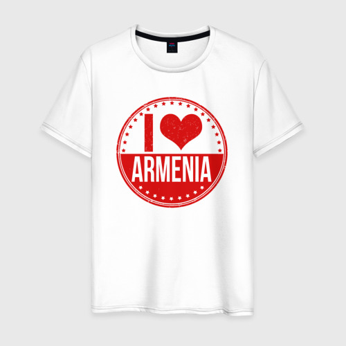 Мужская футболка из хлопка с принтом Love Armenia, вид спереди №1
