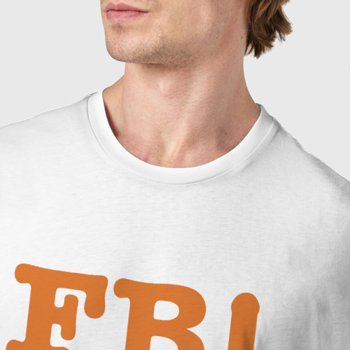 Мужская футболка хлопок Female Body Inspector - FBI, цвет белый - фото 6
