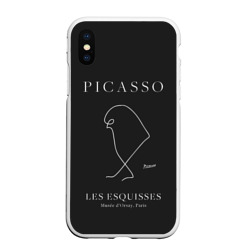 Чехол для iPhone XS Max матовый Птица на черном - Пабло Пикассо