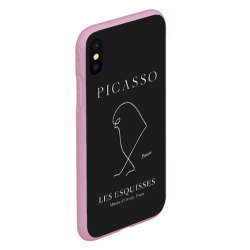 Чехол для iPhone XS Max матовый Птица на черном - Пабло Пикассо - фото 2