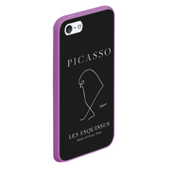 Чехол для iPhone 5/5S матовый Птица на черном - Пабло Пикассо - фото 2