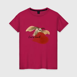 Мотылек с сердцем – Женская футболка хлопок с принтом купить