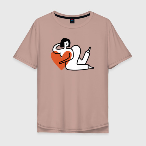 Мужская футболка хлопок Oversize с принтом Woman love, вид спереди #2