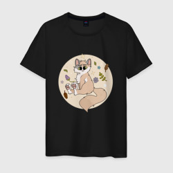 Мужская футболка хлопок Лесной котик