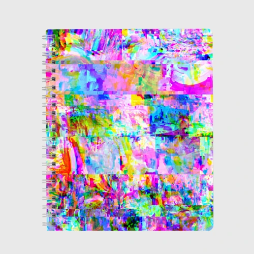 Тетрадь Яркий неоновый абстрактный Glitch