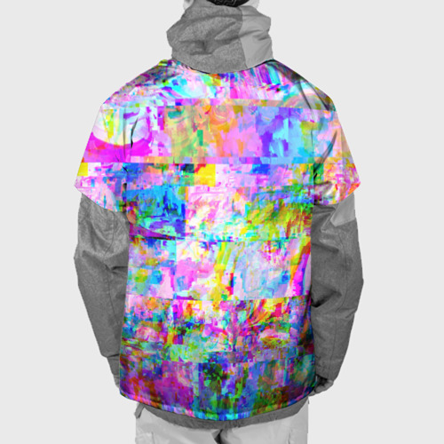 Накидка на куртку 3D Яркий неоновый абстрактный Glitch, цвет 3D печать - фото 2