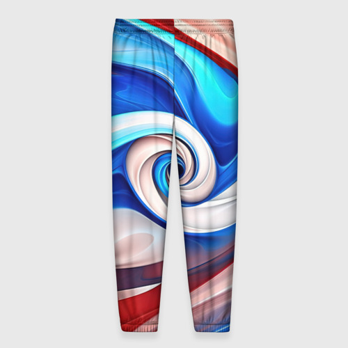 Мужские брюки 3D Волны в цвете флага РФ, цвет 3D печать - фото 2